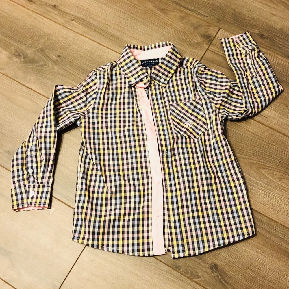 Checkered Button Down Long Sleeve Shirt